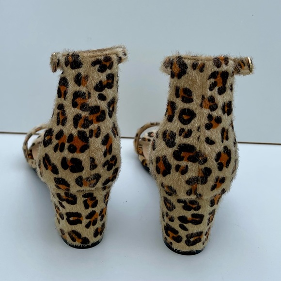 New Bella Marie Leopard Pony Hair Ankle Strap Sandals - Size 9 - Picture 3 of 6